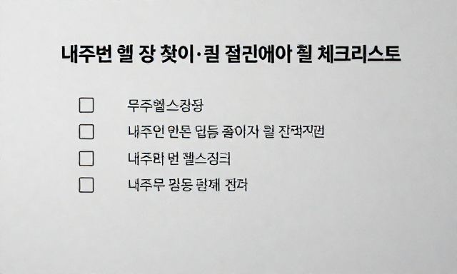 내주변헬스장 관련 이미지 - 내주변헬스장 찾기 전 꼭 확인해야 할 체크리스트: 실패 없는 운동 공간 선택법